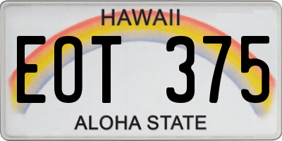 HI license plate EOT375