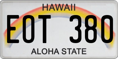 HI license plate EOT380