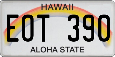 HI license plate EOT390