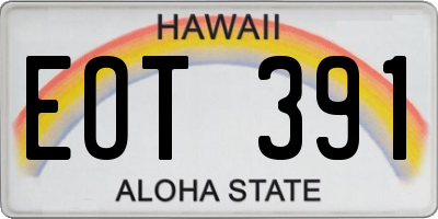 HI license plate EOT391
