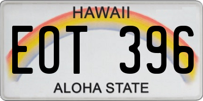 HI license plate EOT396