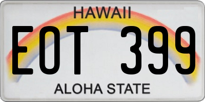 HI license plate EOT399