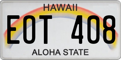 HI license plate EOT408