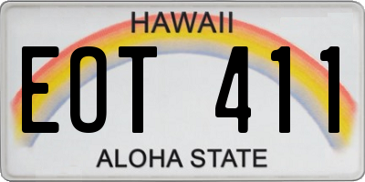 HI license plate EOT411