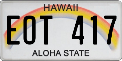 HI license plate EOT417