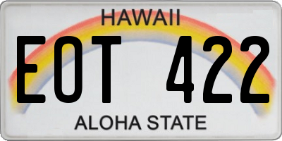 HI license plate EOT422