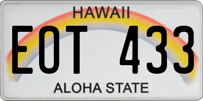 HI license plate EOT433