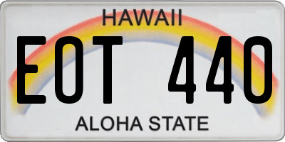 HI license plate EOT440