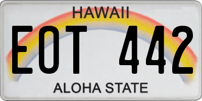 HI license plate EOT442