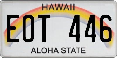 HI license plate EOT446