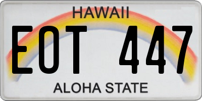 HI license plate EOT447