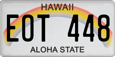 HI license plate EOT448