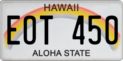 HI license plate EOT450