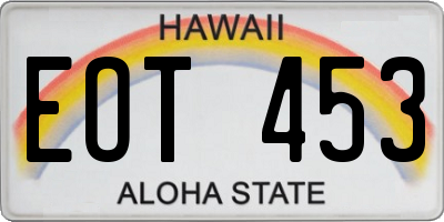 HI license plate EOT453