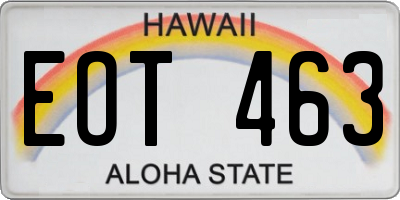 HI license plate EOT463