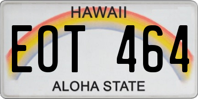 HI license plate EOT464