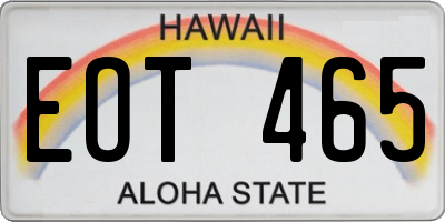 HI license plate EOT465