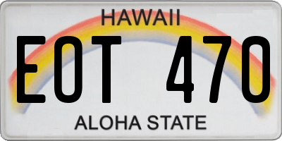 HI license plate EOT470