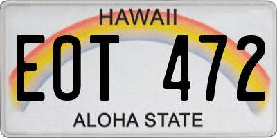HI license plate EOT472