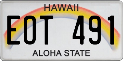 HI license plate EOT491