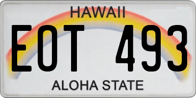 HI license plate EOT493