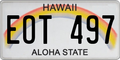HI license plate EOT497