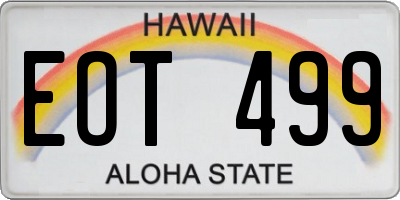 HI license plate EOT499