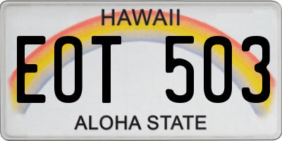 HI license plate EOT503