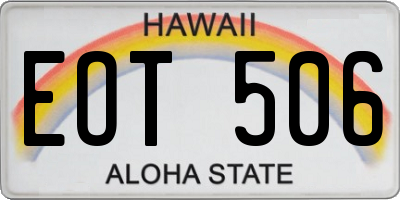 HI license plate EOT506