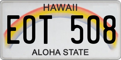 HI license plate EOT508