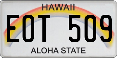 HI license plate EOT509