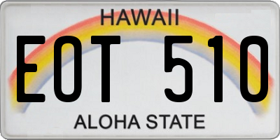 HI license plate EOT510