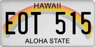 HI license plate EOT515