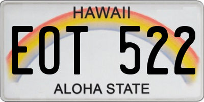 HI license plate EOT522