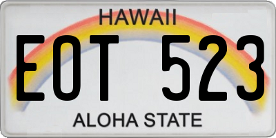 HI license plate EOT523