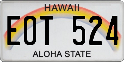 HI license plate EOT524