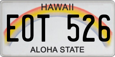 HI license plate EOT526