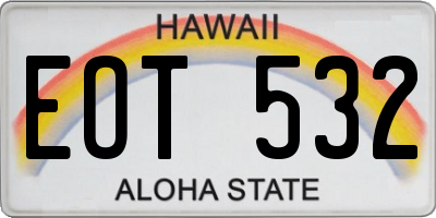 HI license plate EOT532