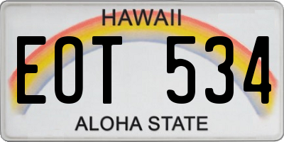 HI license plate EOT534