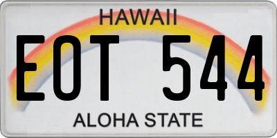 HI license plate EOT544