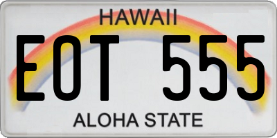 HI license plate EOT555