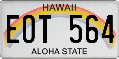 HI license plate EOT564