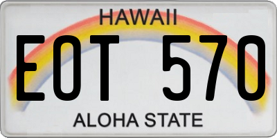 HI license plate EOT570