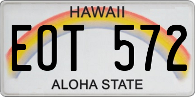 HI license plate EOT572