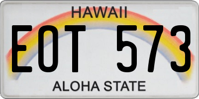 HI license plate EOT573