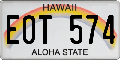 HI license plate EOT574