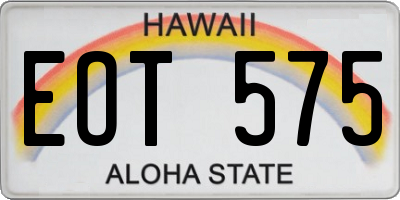 HI license plate EOT575