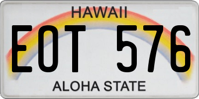 HI license plate EOT576