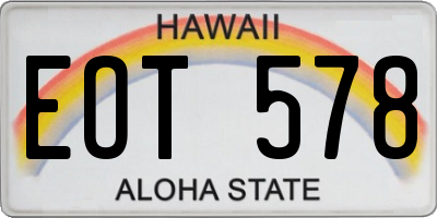 HI license plate EOT578