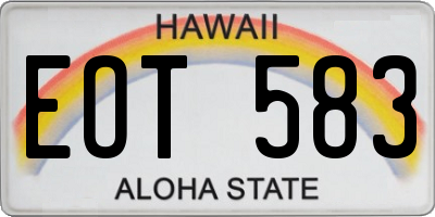 HI license plate EOT583